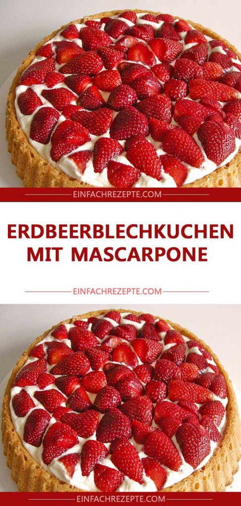 Erdbeerblechkuchen mit Mascarpone